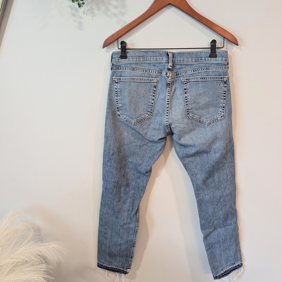 Rag N Bone Women's Distressed Dre Blue Jeans - Picture 5 of 9